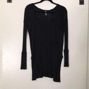 Free People Long Sleeve Thermal Tunic XS Black